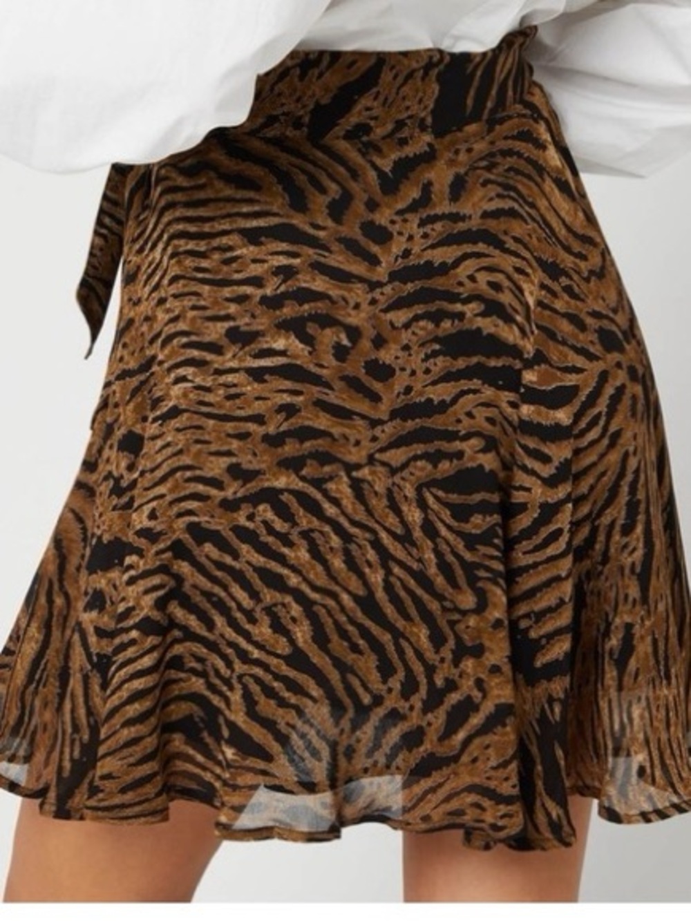 Nwot Ganni Georgette Animal Print Circle Skirt sz 2